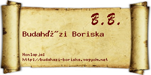 Budaházi Boriska névjegykártya